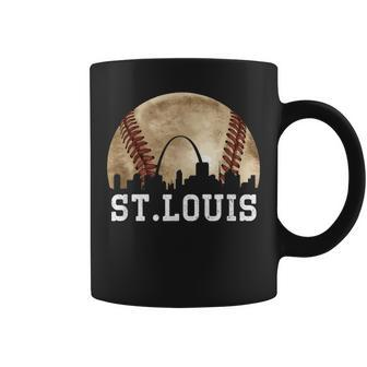 St Louis Skyline City Vintage Baseball Lover Coffee Mug - Monsterry UK