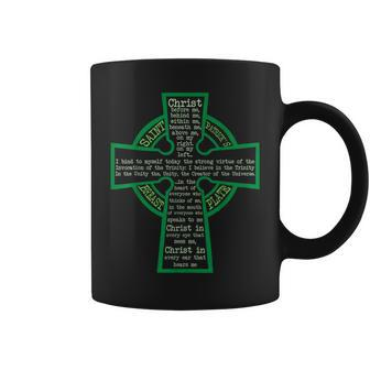 St Patrick's Breastplate Lorica Prayer Catholic Irish Cross Coffee Mug - Seseable