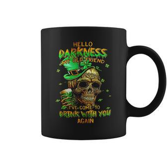St Patrick's Day Skull Hello Darkness My Old Friend Coffee Mug | Mazezy
