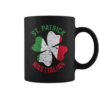 St Pattys Day Italian Heritage Clover Italian Flag Coffee Mug - Monsterry