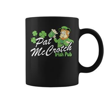 St Patty's Day Pat Mccrotch Irish Pub Lucky Clover Coffee Mug - Seseable
