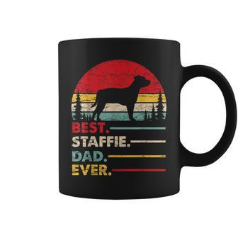 Staffordshire Bull Best Dad Ever Dog Vintage Retro Men Coffee Mug - Monsterry