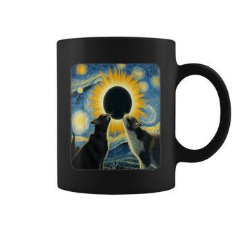 Starry Night Cat Van Gogh Total Solar Eclipse April 08 2024 Coffee Mug - Monsterry DE