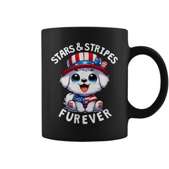 Stars & Stripes Furever Cute American Dog Coffee Mug - Monsterry