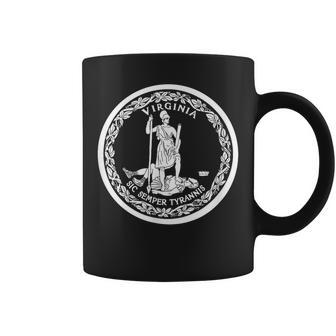 State Flag Of Virginia Seal White Roanoke Richmond Norfolk Coffee Mug - Monsterry