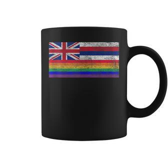 State Of Hawaii Lgbtq Gay Pride Rainbow Flag Coffee Mug - Monsterry CA