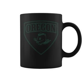 State Of Oregon Heroic Emblem Yellow Knockout Coffee Mug | Mazezy