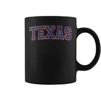 State Of Texas Tx Blue Varsity Town Weathered Coffee Mug - Monsterry UK