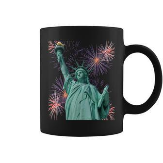 Statue Of Liberty Firework And Freedom Patriotic Coffee Mug - Monsterry