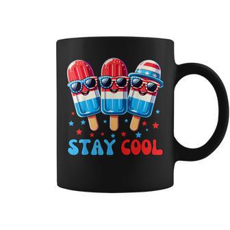 Stay Cool 4Th July Popsicle Boys Usa Flag American Coffee Mug - Monsterry