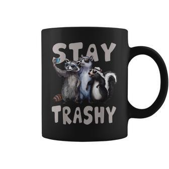 Stay Trashy Raccoon Opossum Skunk Men Coffee Mug - Seseable