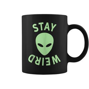 Stay Weird Stay Weird Alien Upside Down Coffee Mug - Monsterry DE