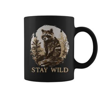 Stay Wild Cottagecore Aesthetic Raccoon Lover Vintage Racoon Coffee Mug - Monsterry