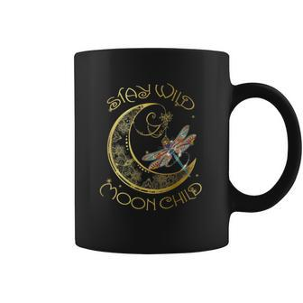 Stay Wild Moon Child Hippie Crescent Moon Dragonfly Coffee Mug - Thegiftio UK