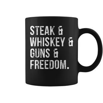 Steak & Whisky & Guns & Freedom Coffee Mug - Monsterry DE