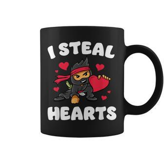I Steal Hearts Ninja Boys Valentines Day Toddler Coffee Mug | Mazezy