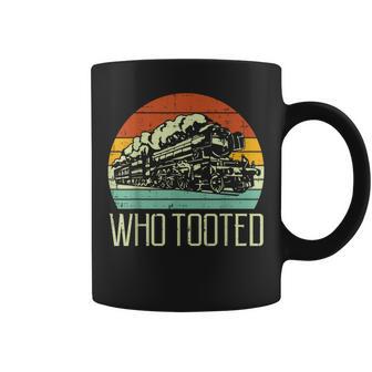 Steam Train Who Tooted Retro Locomotive Boys Kid Toddler Coffee Mug - Monsterry