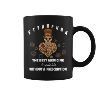 Steampunk Skull Heart Gears Distressed Science Retro Coffee Mug - Monsterry UK