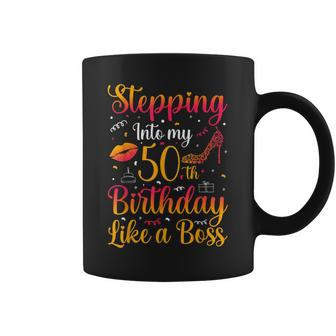 Stepping Into My 50Th Birthday Like A Boss High Heel Shoes Coffee Mug | Crazezy AU