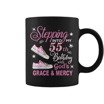 Stepping Into My 55Th Birthday With God's Grace & Mercy Coffee Mug - Monsterry CA