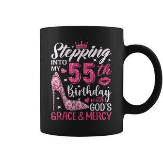 Stepping Into My 55Th Birthday With Gods Grace And Mercy Coffee Mug - Seseable