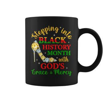 Stepping Into Black History Month With God's Grace Mercy Coffee Mug - Seseable