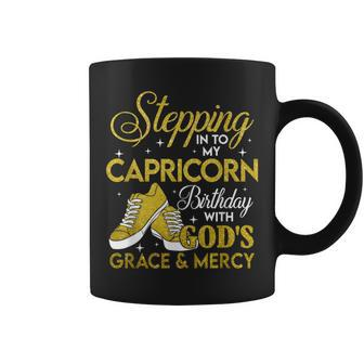 Stepping Into My Capricorn Birthday With God Grace And Mercy Coffee Mug | Mazezy UK