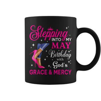 Stepping Into My May Girls High Heels Birthday Coffee Mug - Seseable