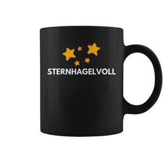 Sternhagelvoll Tassen, Lustiger Spruch mit Sternen, Schwarz - Seseable