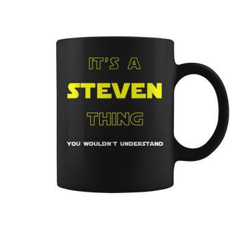 Steven Personalized Name T Coffee Mug - Monsterry UK