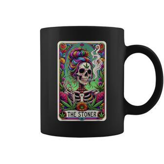 The Stoner Retro Style 420 Cannabis Weed Skeleton Tarot Card Coffee Mug | Mazezy