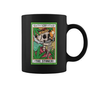 The Stoner Tarot Card Skeleton Cannabis Weed Lover Marijuana Coffee Mug - Seseable