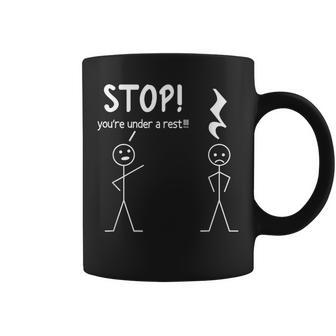 Stop You're Under A Rest Music Musician Stick Man Coffee Mug - Monsterry UK