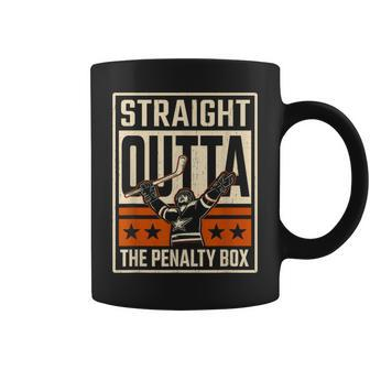 Straight Outta The Penalty Box Hockey Player Fan Lover Coffee Mug | Mazezy
