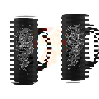 Streetwear Bite Me Snake Rose Tattoo Style Coffee Mug - Thegiftio UK