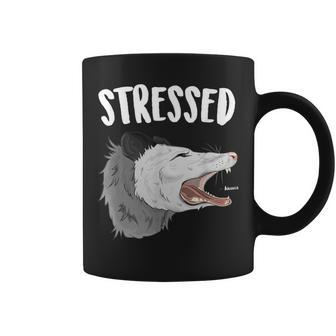 Stressed Possum Anxiety Disorder Screaming Opossum Coffee Mug - Monsterry