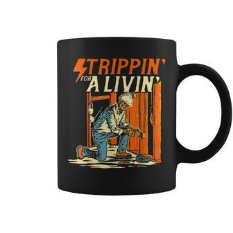 Stripping For A Living Electrician Work Powerline Electrical Coffee Mug | Mazezy