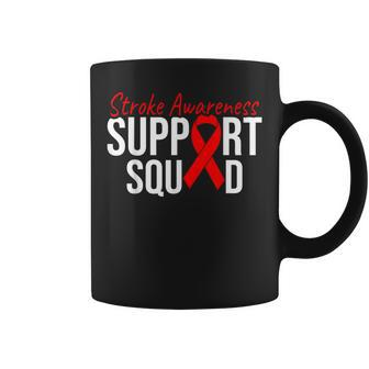 Stroke Awareness Support Squad Warrior We Wear Red Stroke Coffee Mug - Monsterry AU
