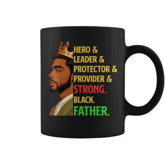 Strong Black Father Hero Leader Afro African Father's Day Coffee Mug - Seseable