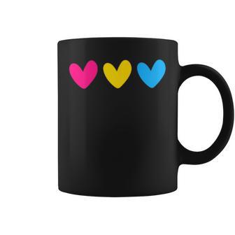 Subtle Pansexual Hearts Clothes Pan Pride Ally Merch Stuff Coffee Mug - Monsterry DE