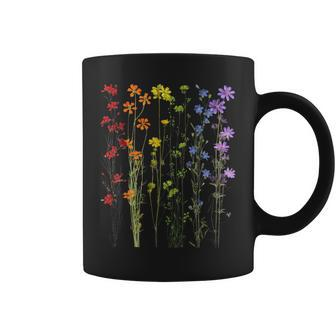 Subtle Wildflowers Lgbtq Month Rainbow Flowers Gay Pride Coffee Mug - Seseable