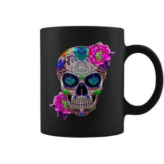 Sugar Skull Day Of The Dead Cool Bone Head Skulls Idea Coffee Mug - Monsterry AU