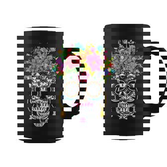 Sugar Skull Day Of The Dead Dia De Los Muertos Cinco De Mayo Cuello Taza de café - Regaloses