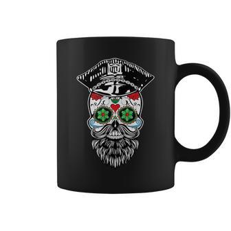 Sugar Skull Gay Daddy Bear & Biker Hat Leather Sugar Skull Coffee Mug - Monsterry CA