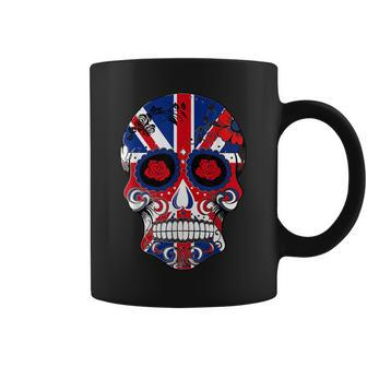 Sugar Skull Union Jack Flag Coffee Mug - Monsterry AU