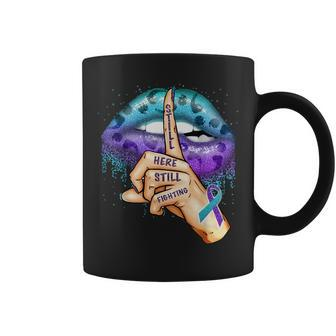 Suicide Prevention Awareness Still Here Still Fighting Lips Coffee Mug - Monsterry AU