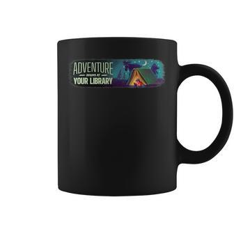 Summer Reading Program 2024 Adventure Begins At Your Library Coffee Mug | Mazezy CA