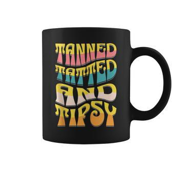 Summer Vacation Tanned Tatted And Tipsy Sunshine Drinking Coffee Mug - Monsterry CA
