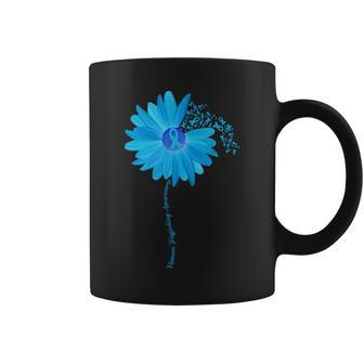 Sunflower Human Trafficking Awareness Blue Ribbon Coffee Mug | Mazezy