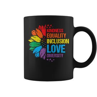 Sunflower Kindness Equality Inclusion Diversity Love Coffee Mug - Monsterry